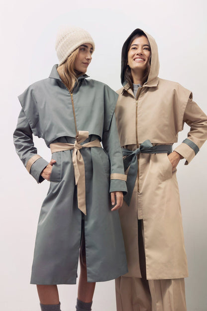 Gabardina Benedetta duo capucha beis Coats Julise Magon 