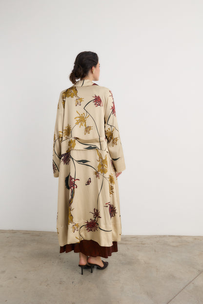 Gabardina Manuela flora Beige Coats Galcon Studio 