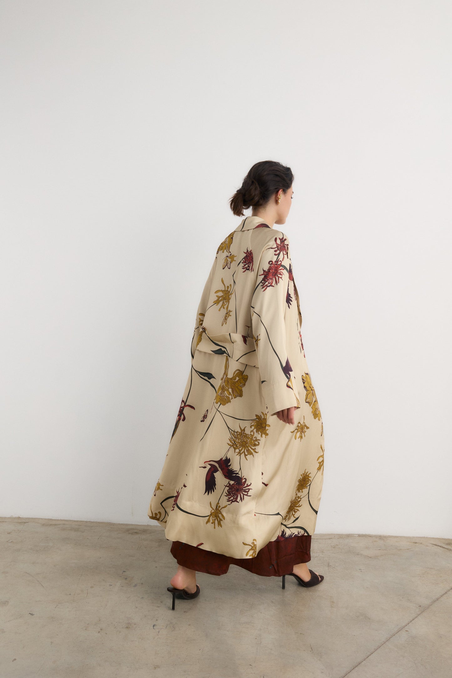 Gabardina Manuela flora Beige Coats Galcon Studio 