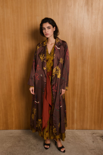 Gabardina Manuela flora Marrón Coats Galcon Studio 