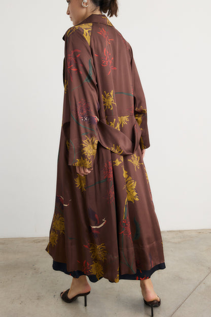 Gabardina Manuela flora Marrón Coats Galcon Studio 