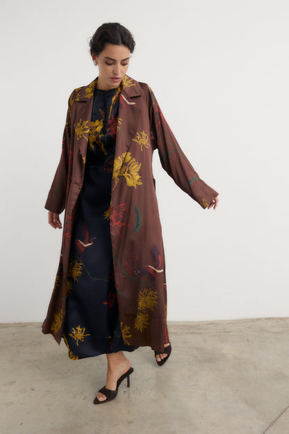 Gabardina Manuela flora Marrón Coats Galcon Studio 