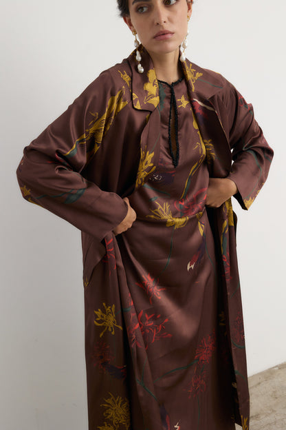 Gabardina Manuela flora Marrón Coats Galcon Studio 