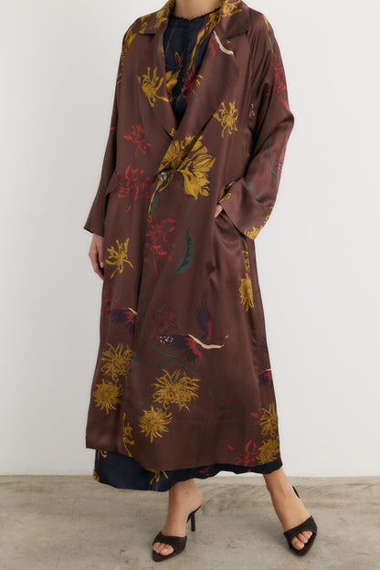 Gabardina Manuela flora Marrón Coats Galcon Studio 