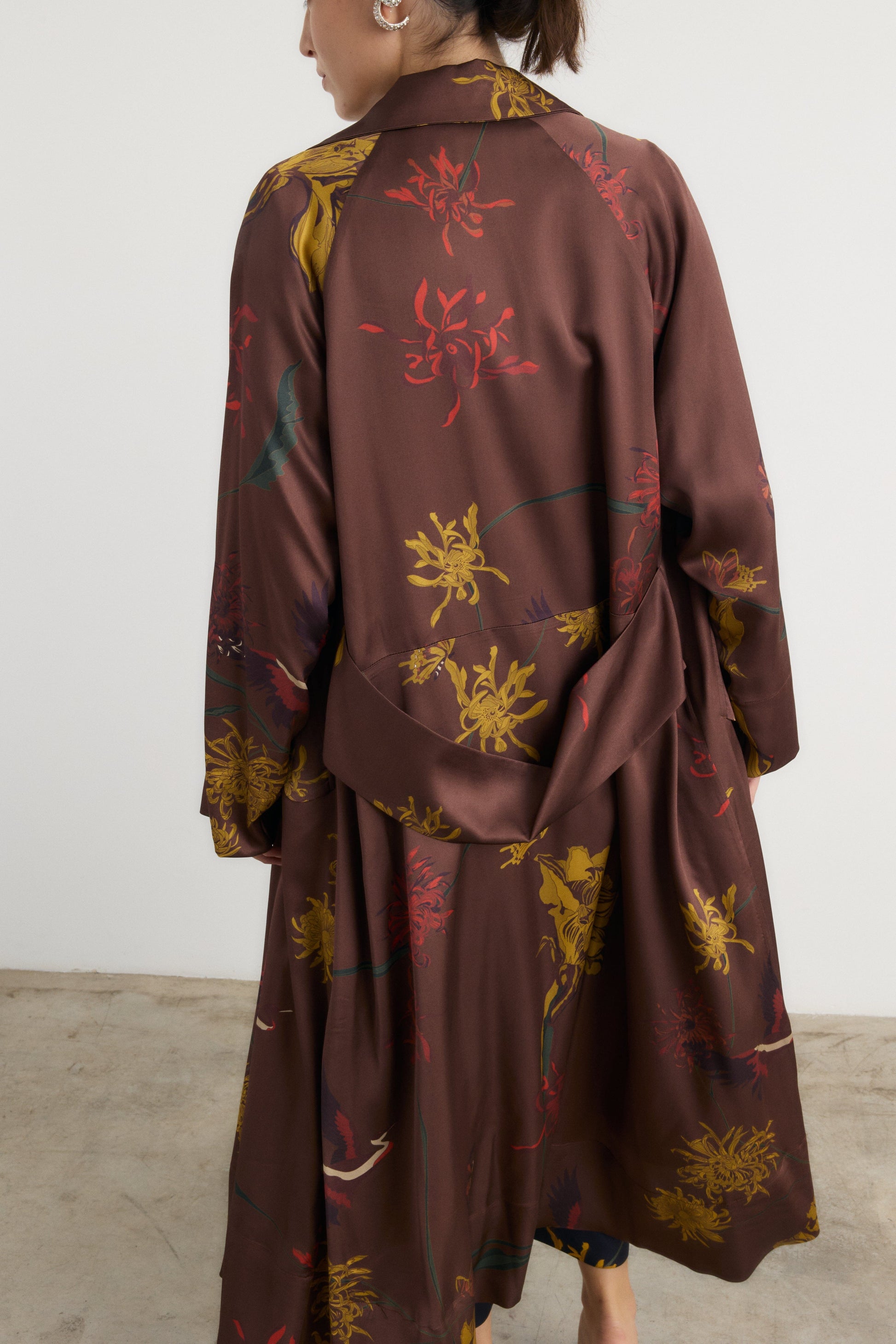 Gabardina Manuela flora Marrón Coats Galcon Studio 