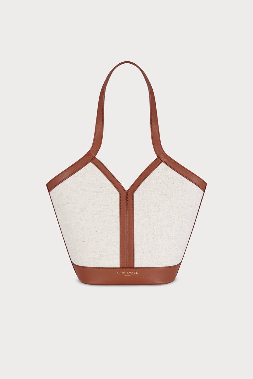 Gaia Brown Linen Shoulder bags Carnevale Madrid 
