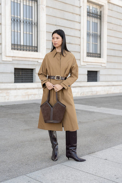 Gaia Chocolate Suede Shoulder bags Carnevale Madrid 