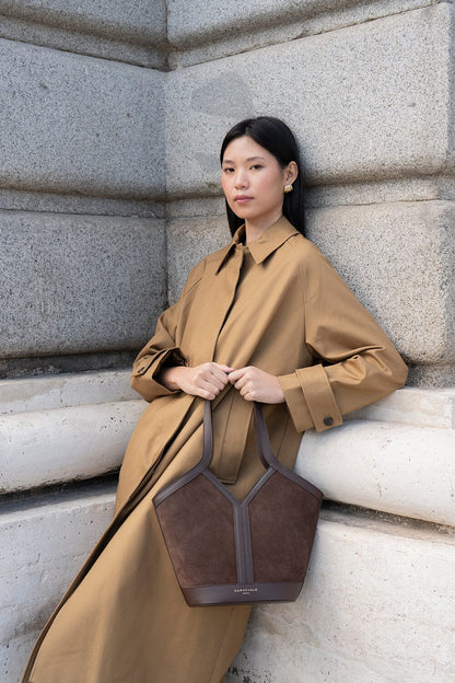 Gaia Chocolate Suede Shoulder bags Carnevale Madrid 