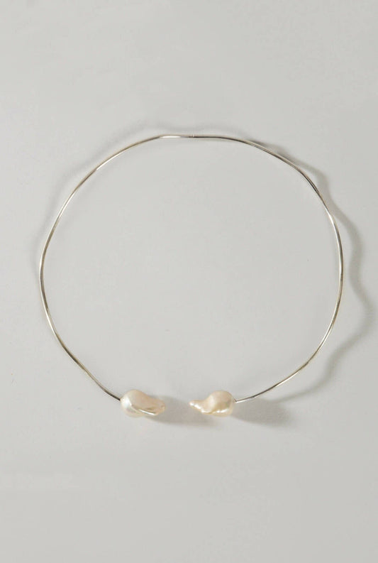 Gargantilla Tahiti Plata dos perlas Necklaces Malababa 