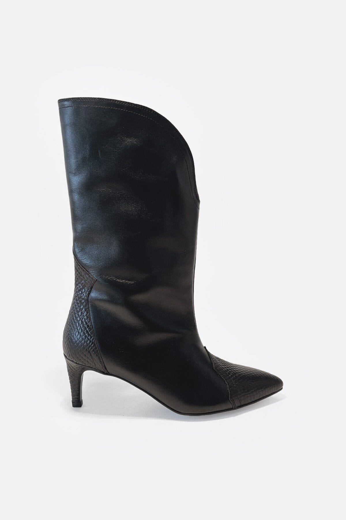 Geraldine negro serpiente Boots Mint and Rose 