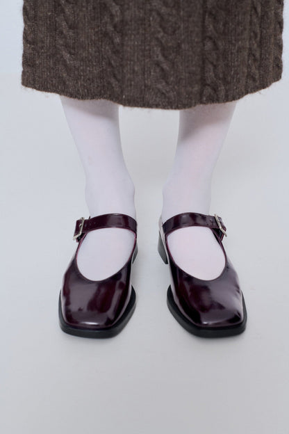 Gia Mary Janes in Burgundy Leather Gia AUGUSTA 