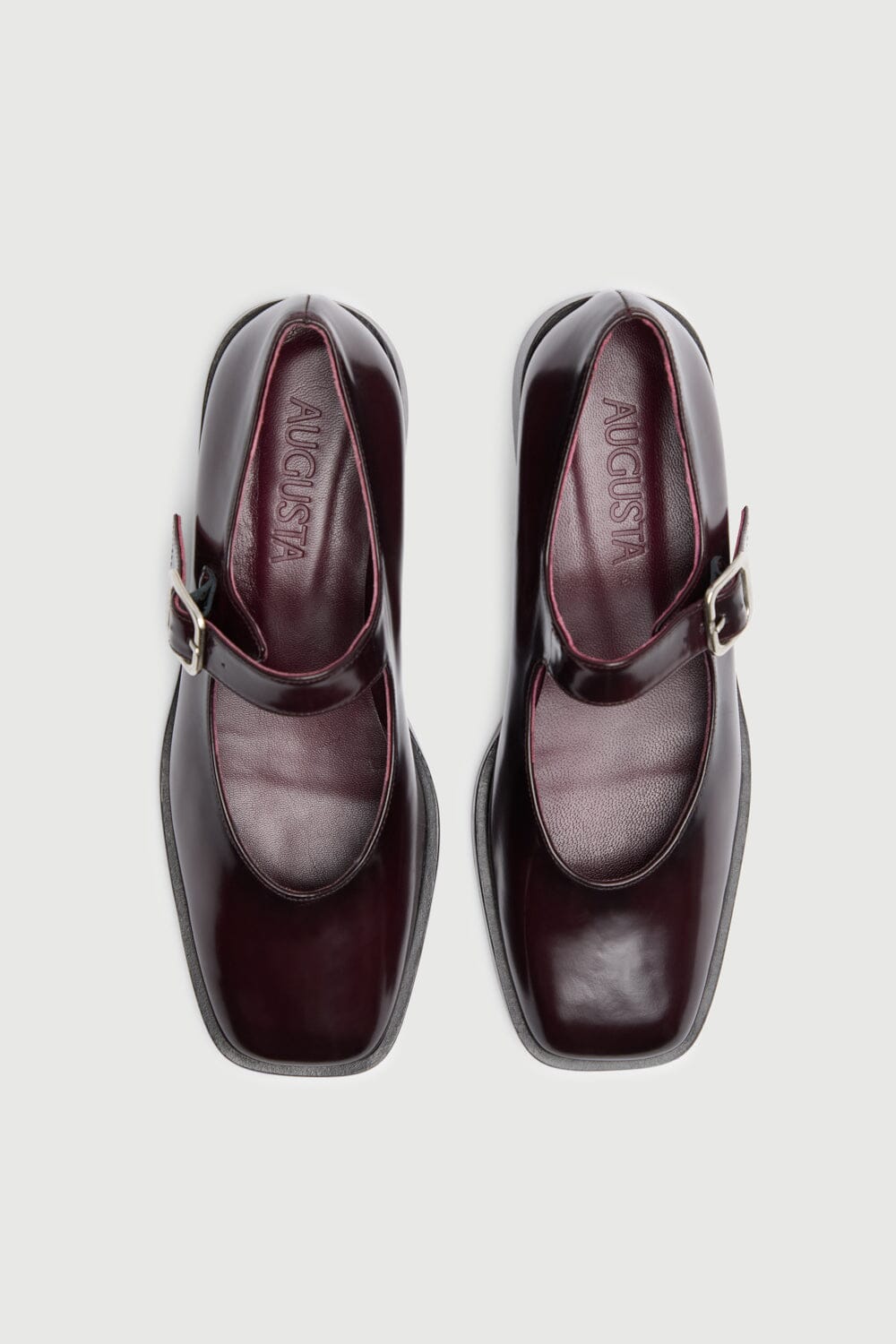 Gia Mary Janes in Burgundy Leather Gia AUGUSTA 