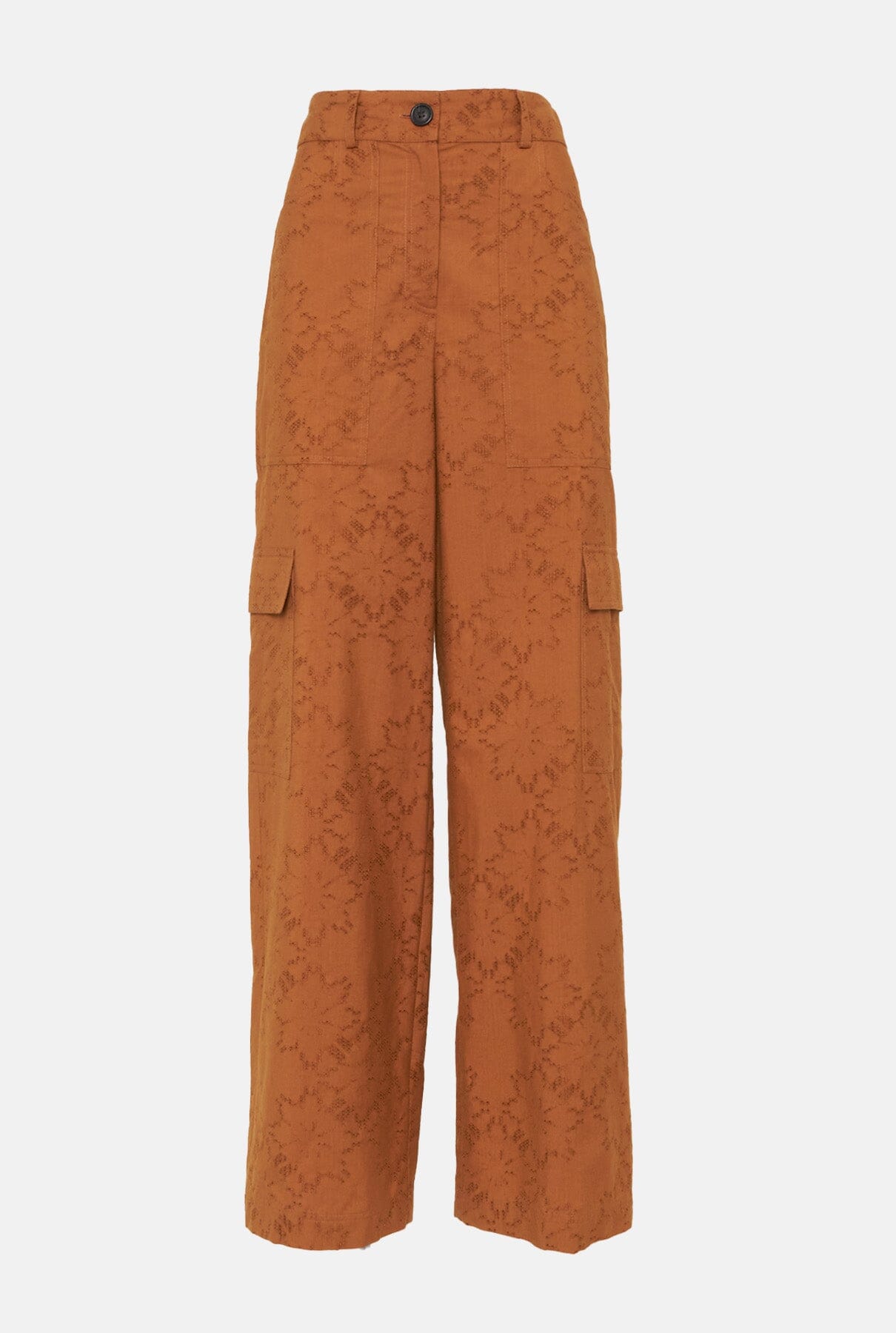 Ginger brown cotton blen cargo trousers Trousers Mirto 