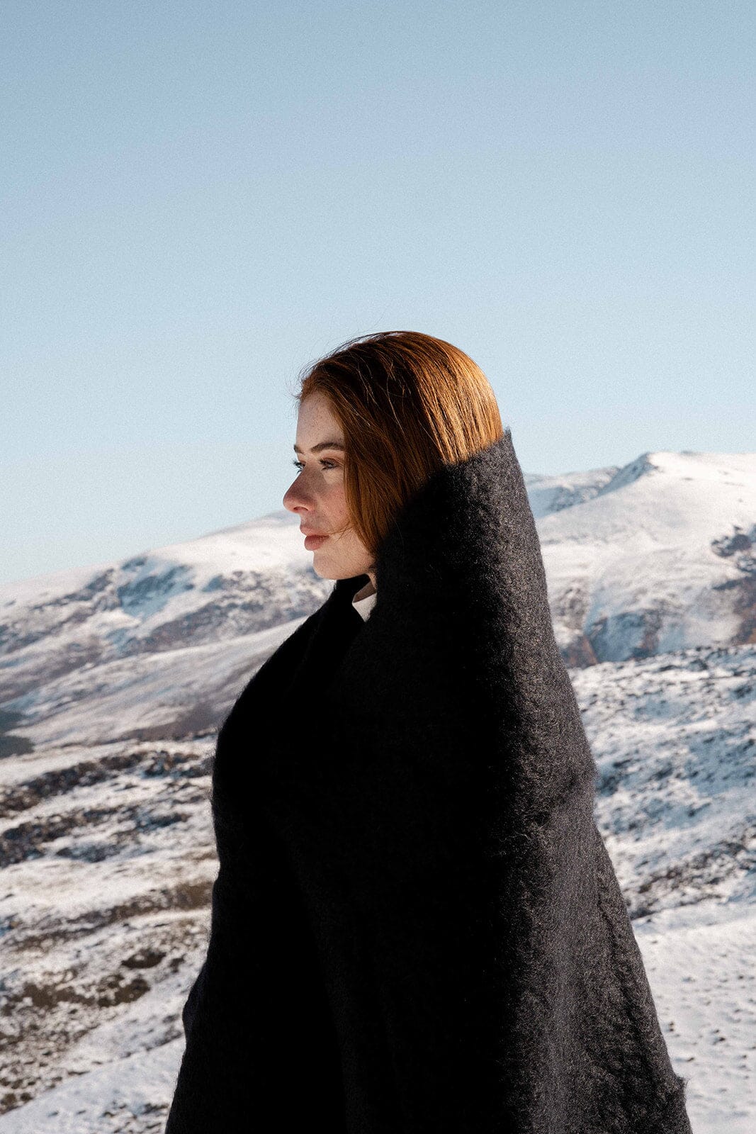 Glossy Black Mohair Blanket Accessories ELEVAA 