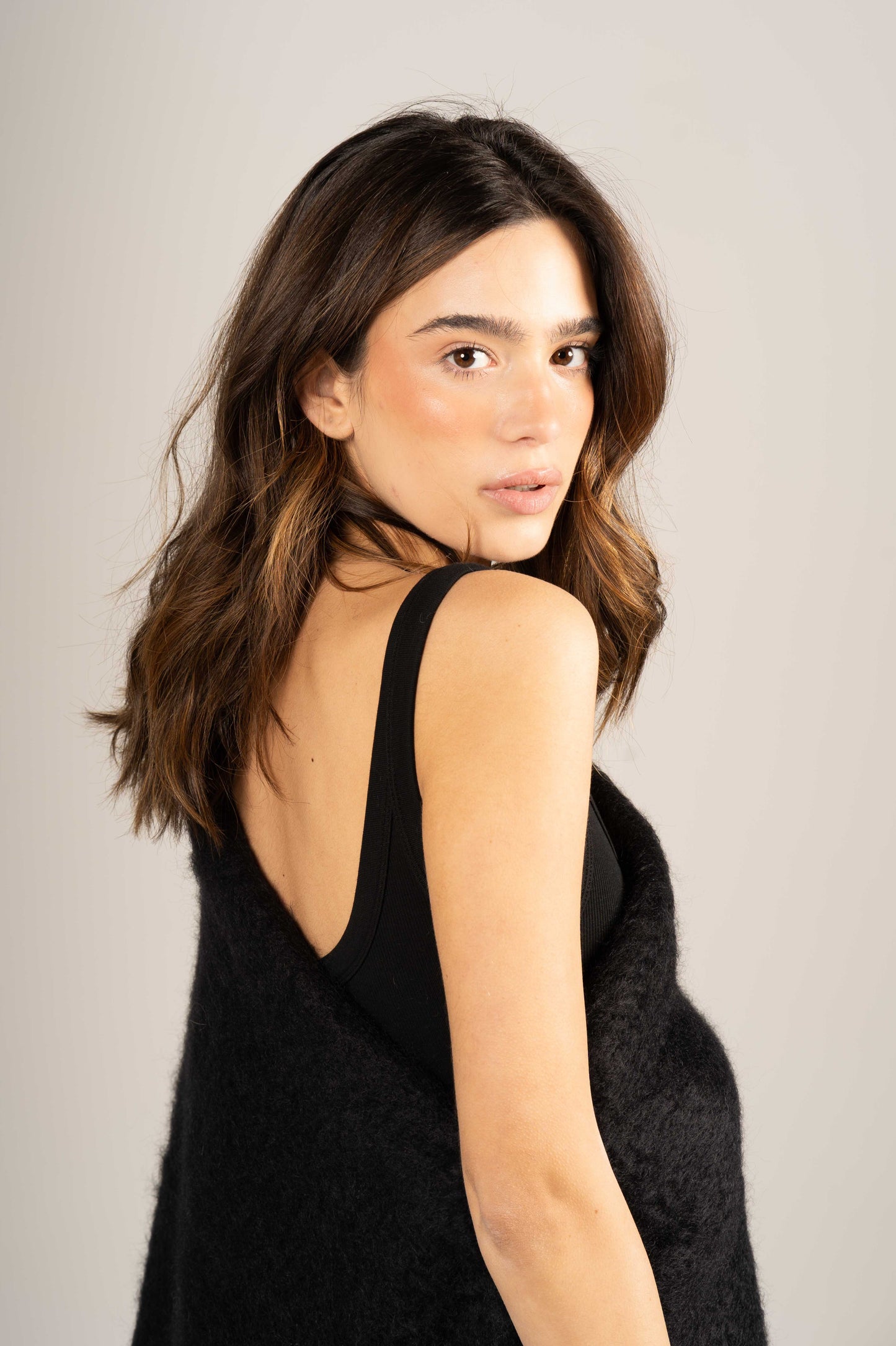 Glossy Black Mohair Blanket Accessories ELEVAA 