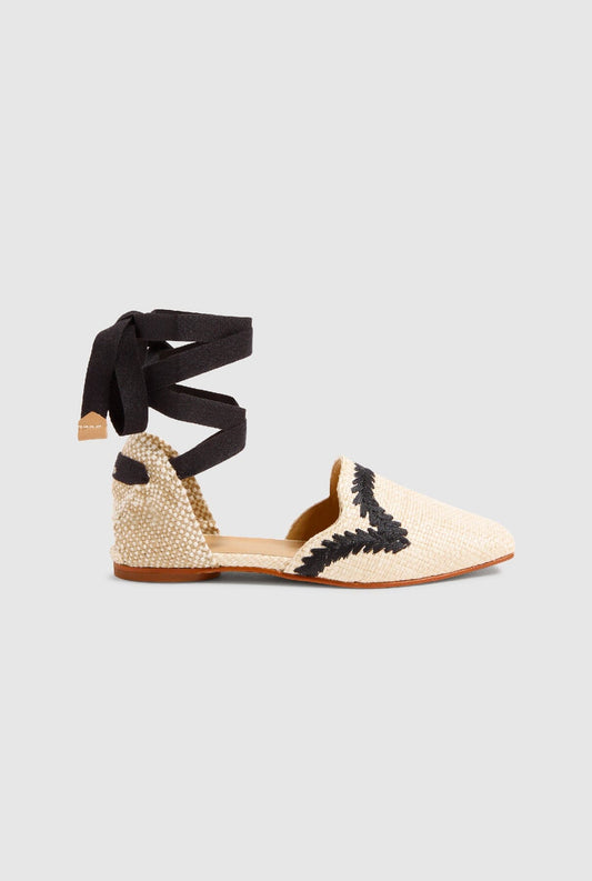 GOYA/201 NATURAL/NEGRO Flat shoes Castañer 