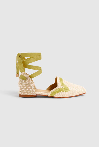 GOYA/201 NATURAL/PISTACHO Flat shoes Castañer 