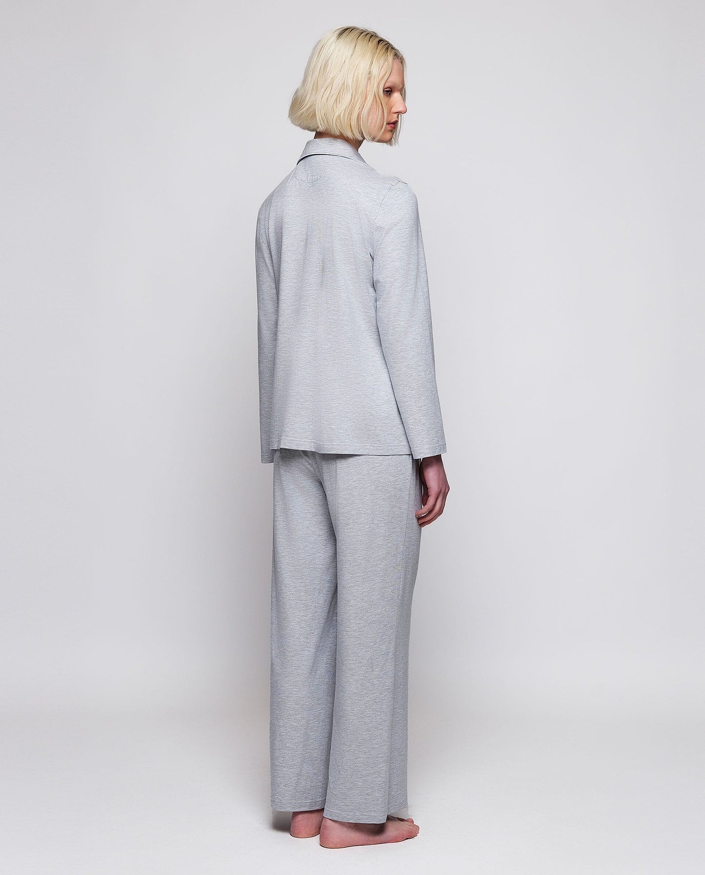 Gray modal knit long pajamas Sleepwear Mirto 