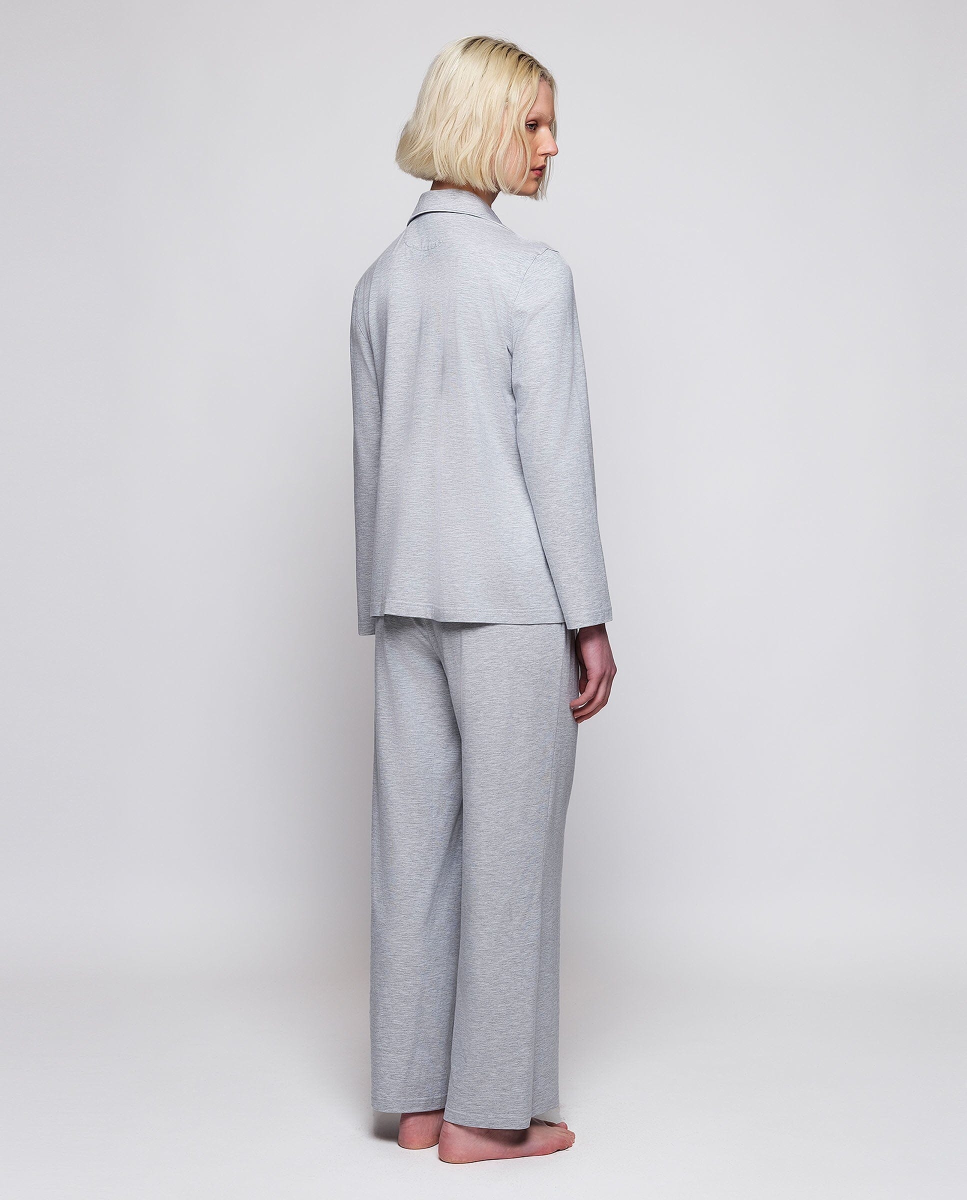 Gray modal knit long pajamas Sleepwear Mirto 