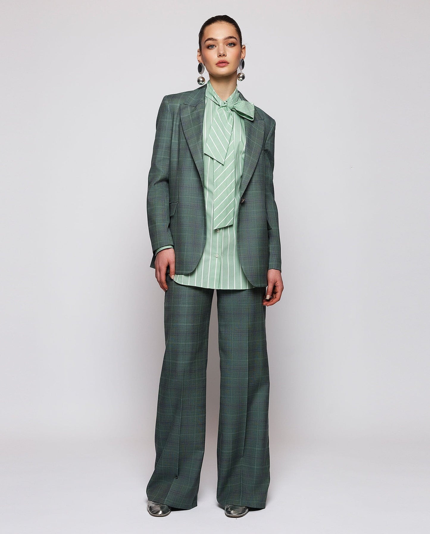 Green checked suit trousers Trousers Mirto 