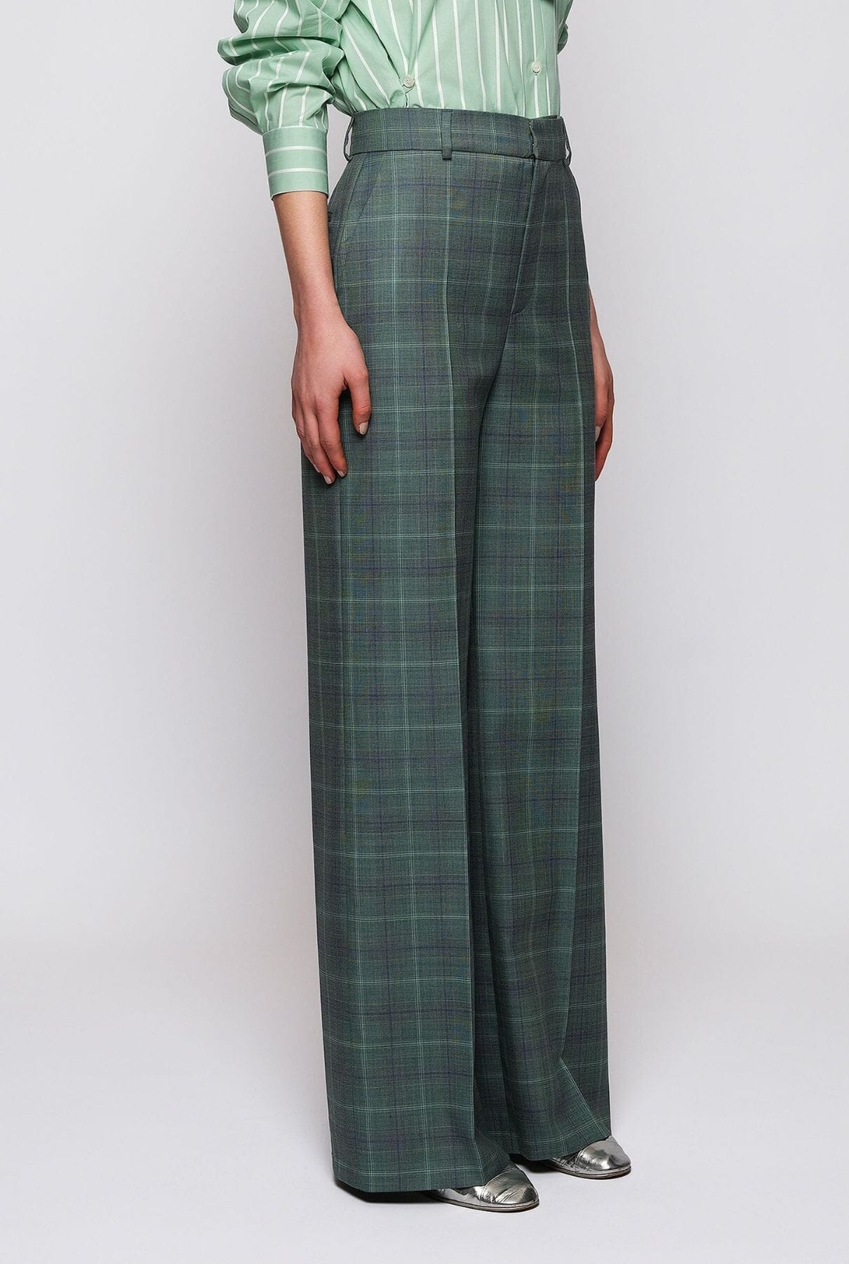 Green checked suit trousers Trousers Mirto 