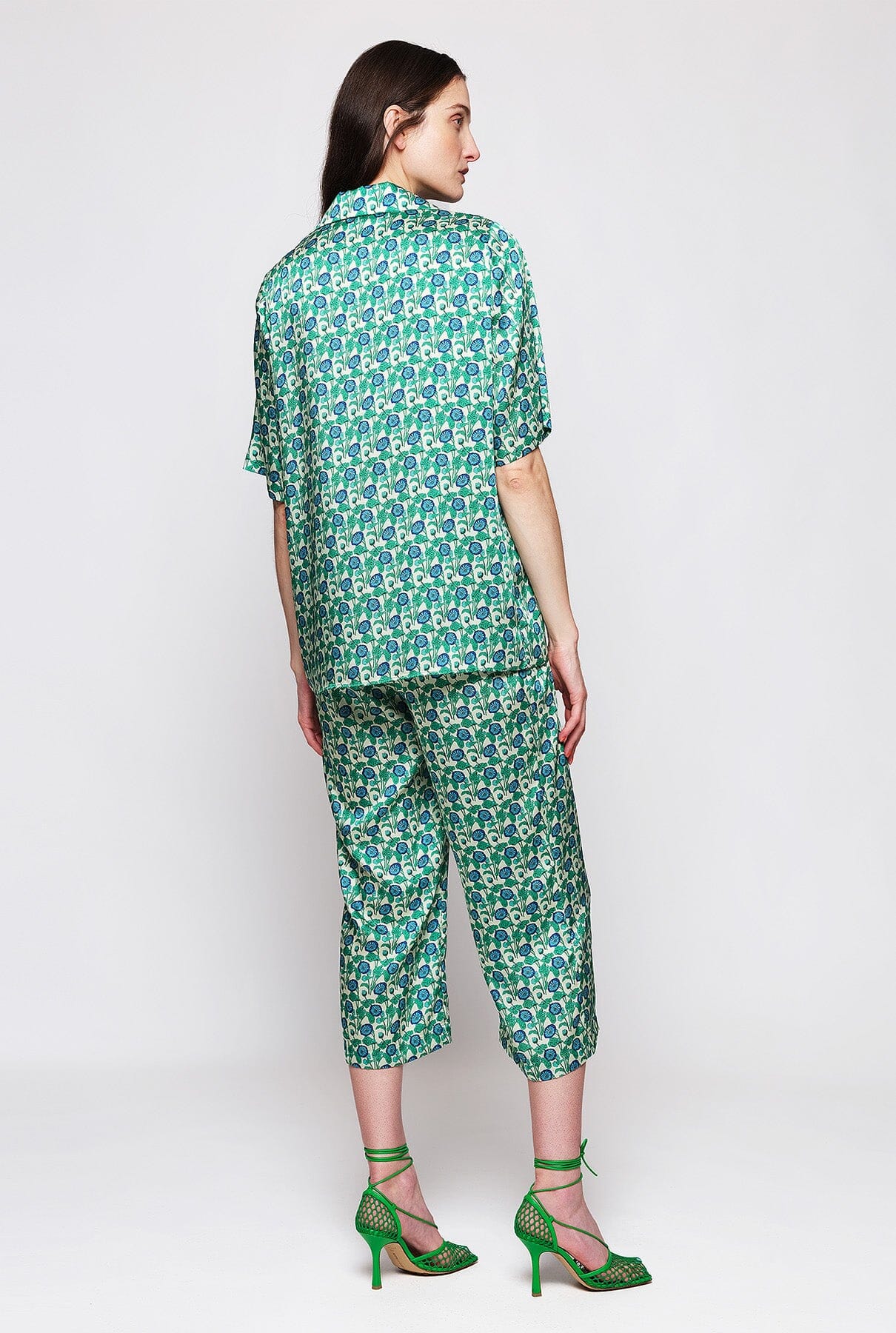 Green floral print pajamas Sleepwear Mirto 