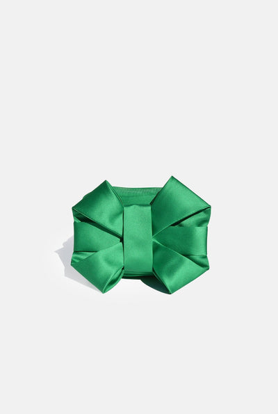 Green Satin Pulseta with Bow · Celina Martin