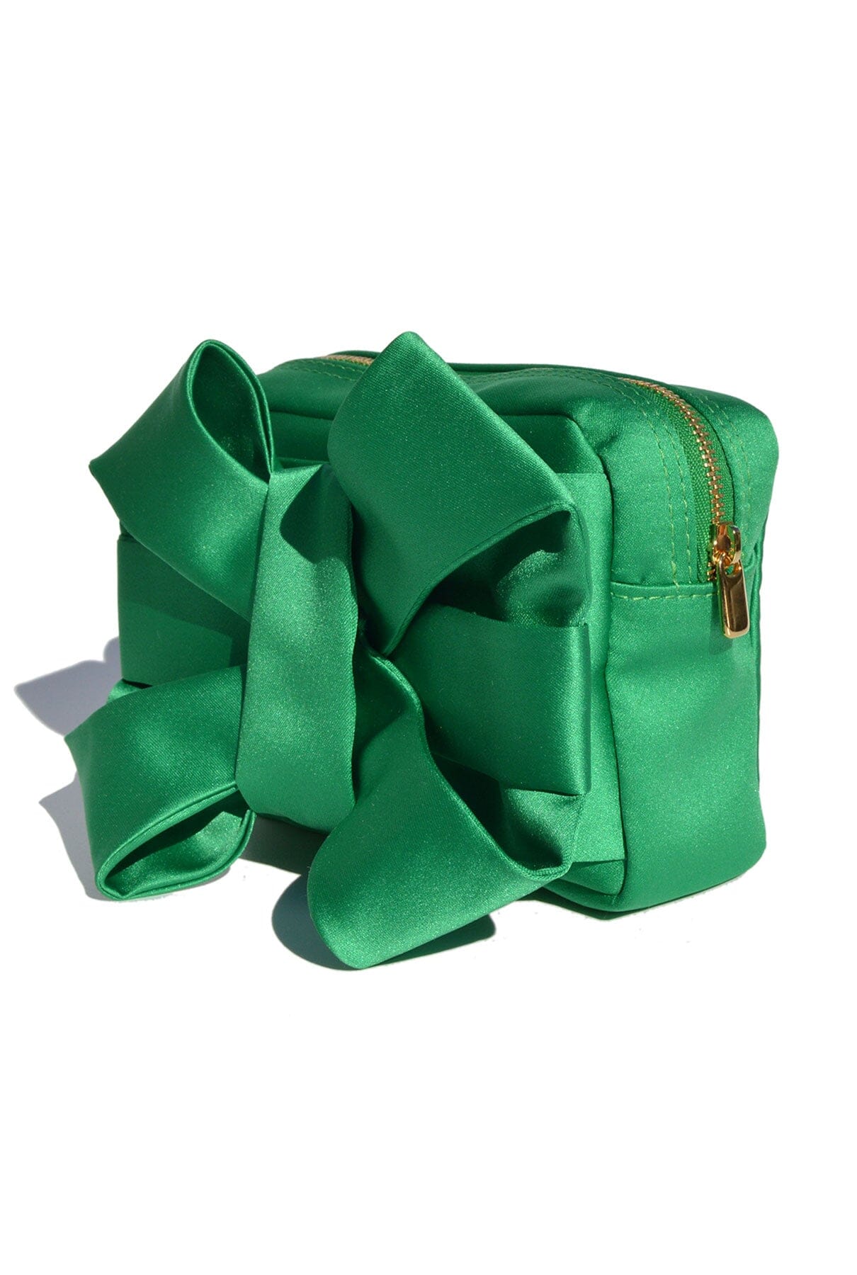 Green Satin Pulseta with Bow Hand bags Celina Martin 