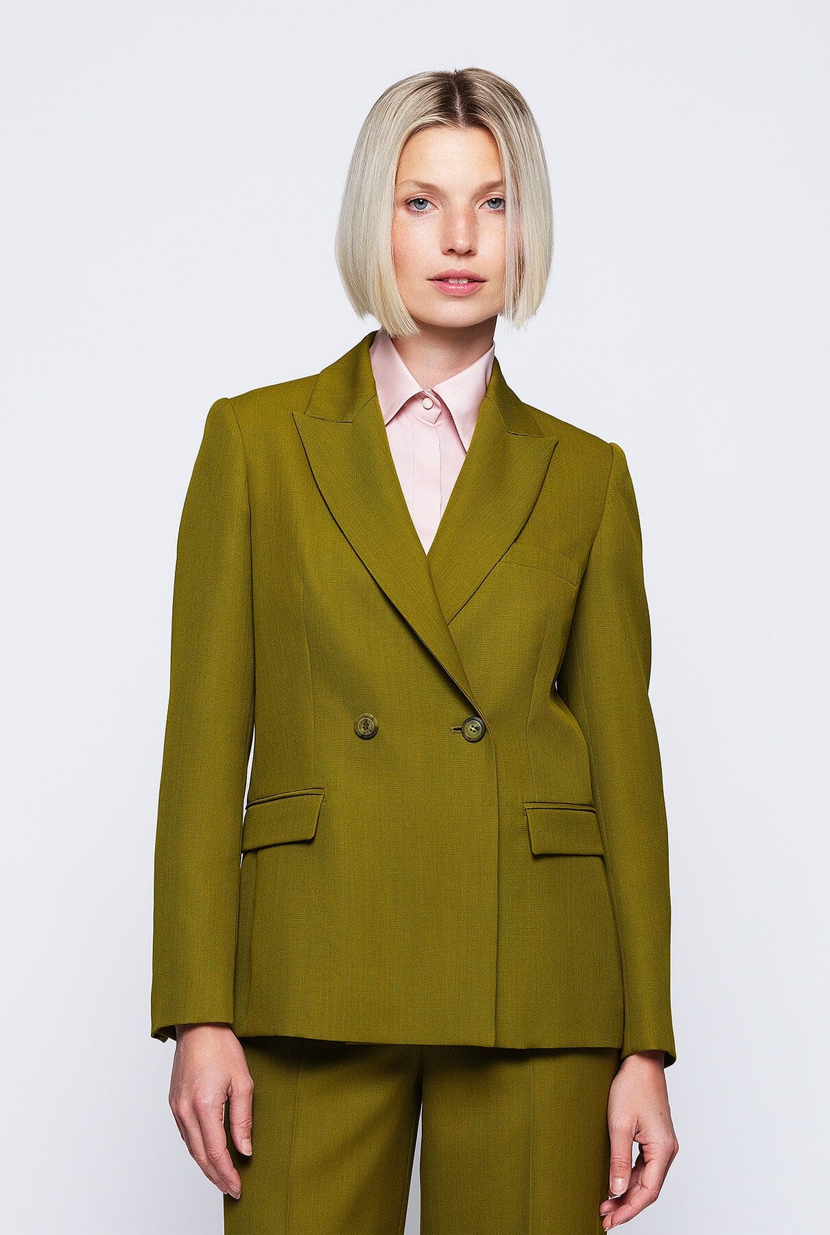 Green wool double breasted jacket Jackets Mirto 