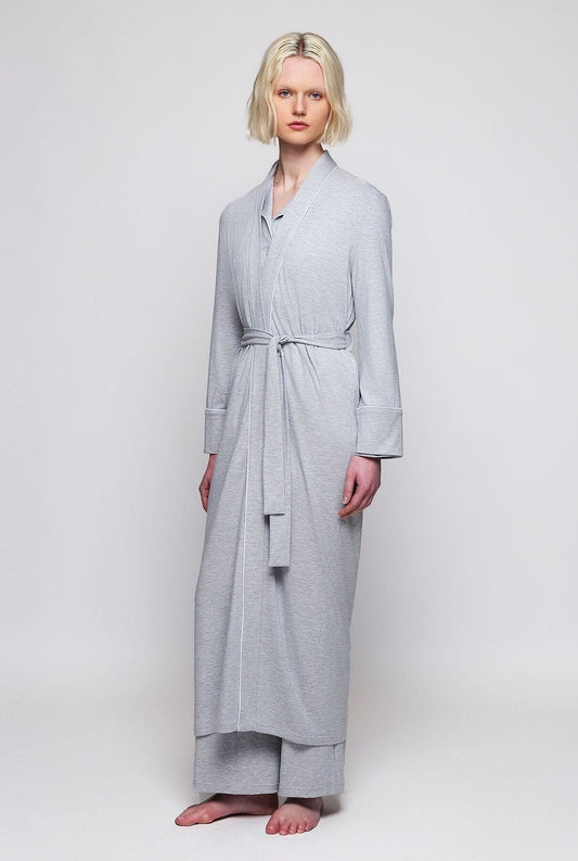 Grey modal knit robe Sleepwear Mirto 
