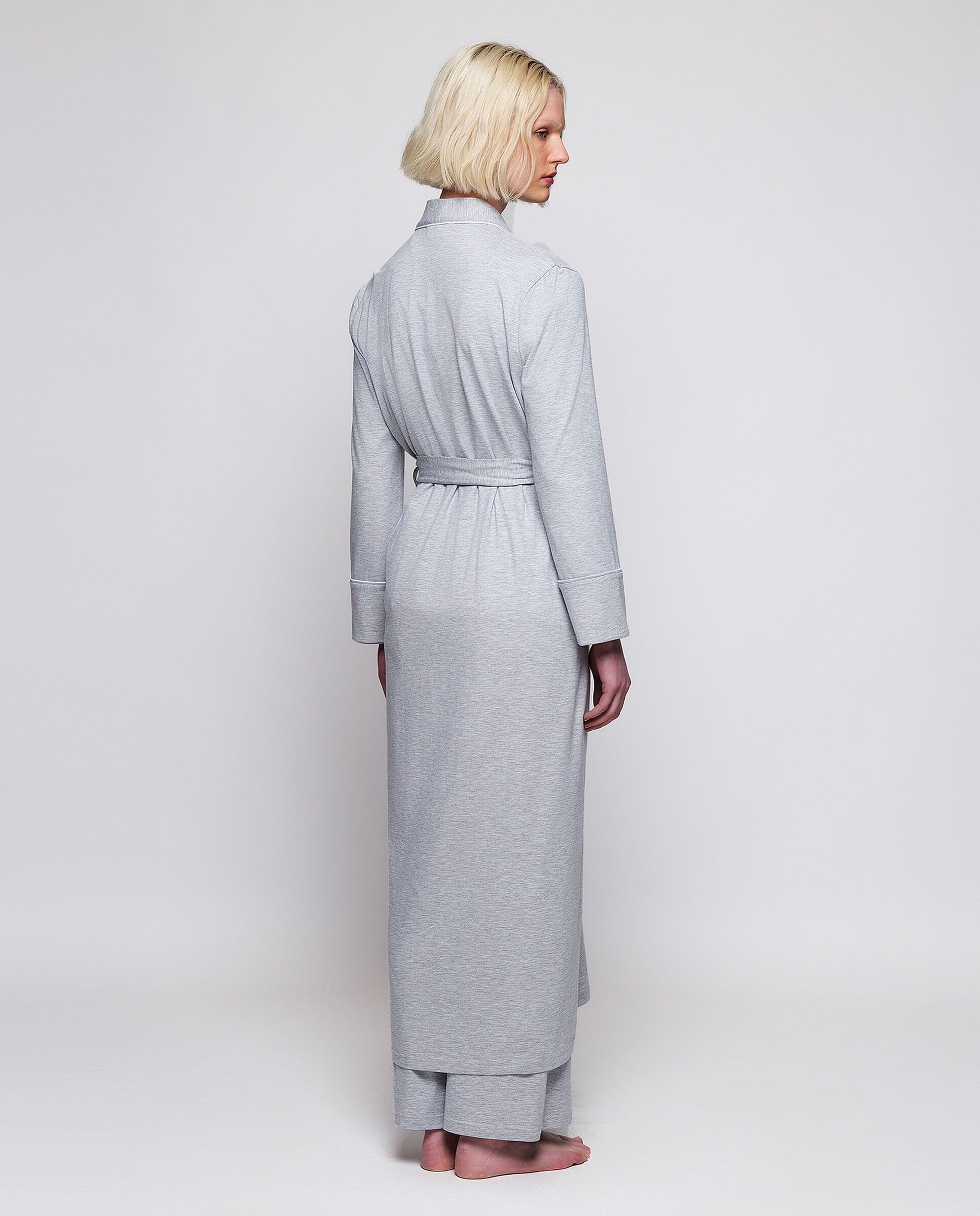 Grey modal knit robe Sleepwear Mirto 