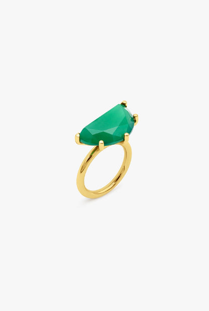 Half Cut Green Chalcedony Ring Ring Suot Studio 