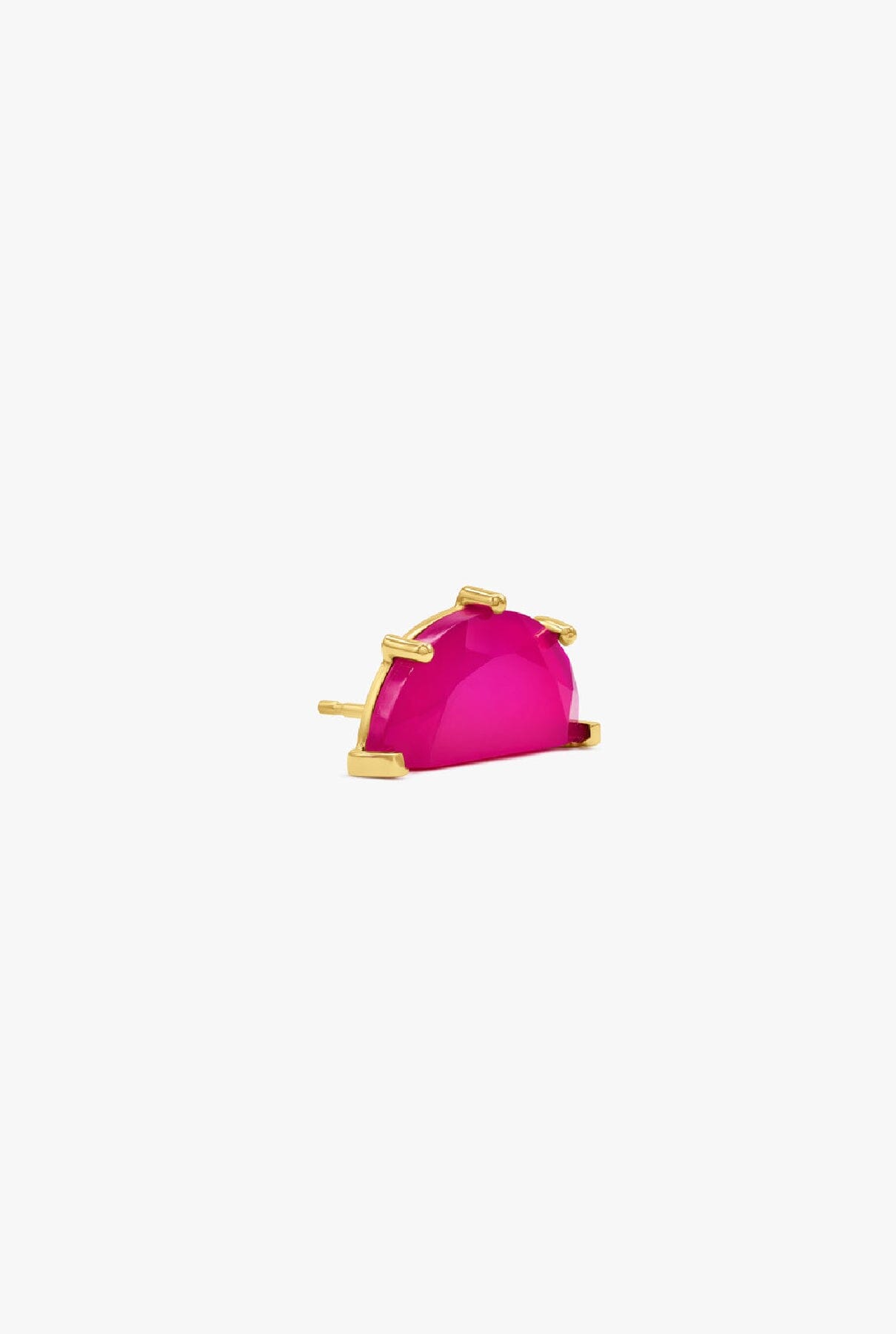 Half Cut Vibrant Large Pink Chalcedony Earring Earring Suot Studio 