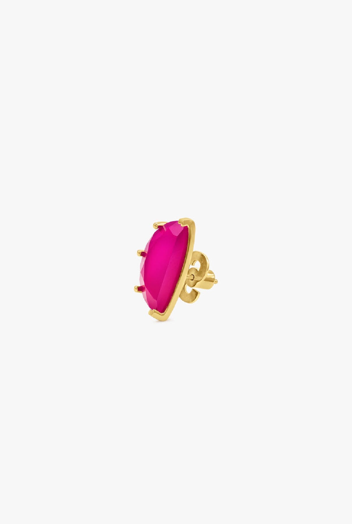 Half Cut Vibrant Large Pink Chalcedony Earring Earring Suot Studio 