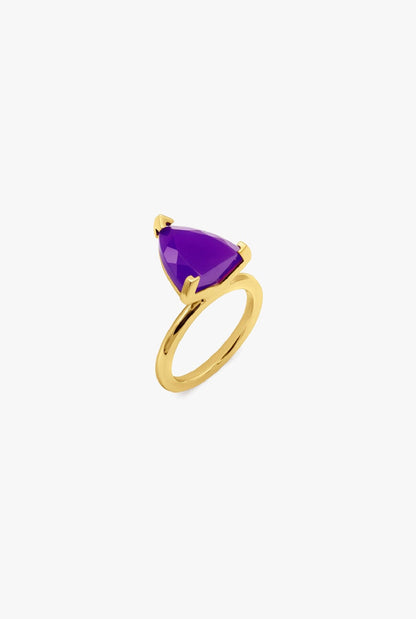 Half Cut Vibrant Violet Chalcedony Ring Rings Suot Studio 