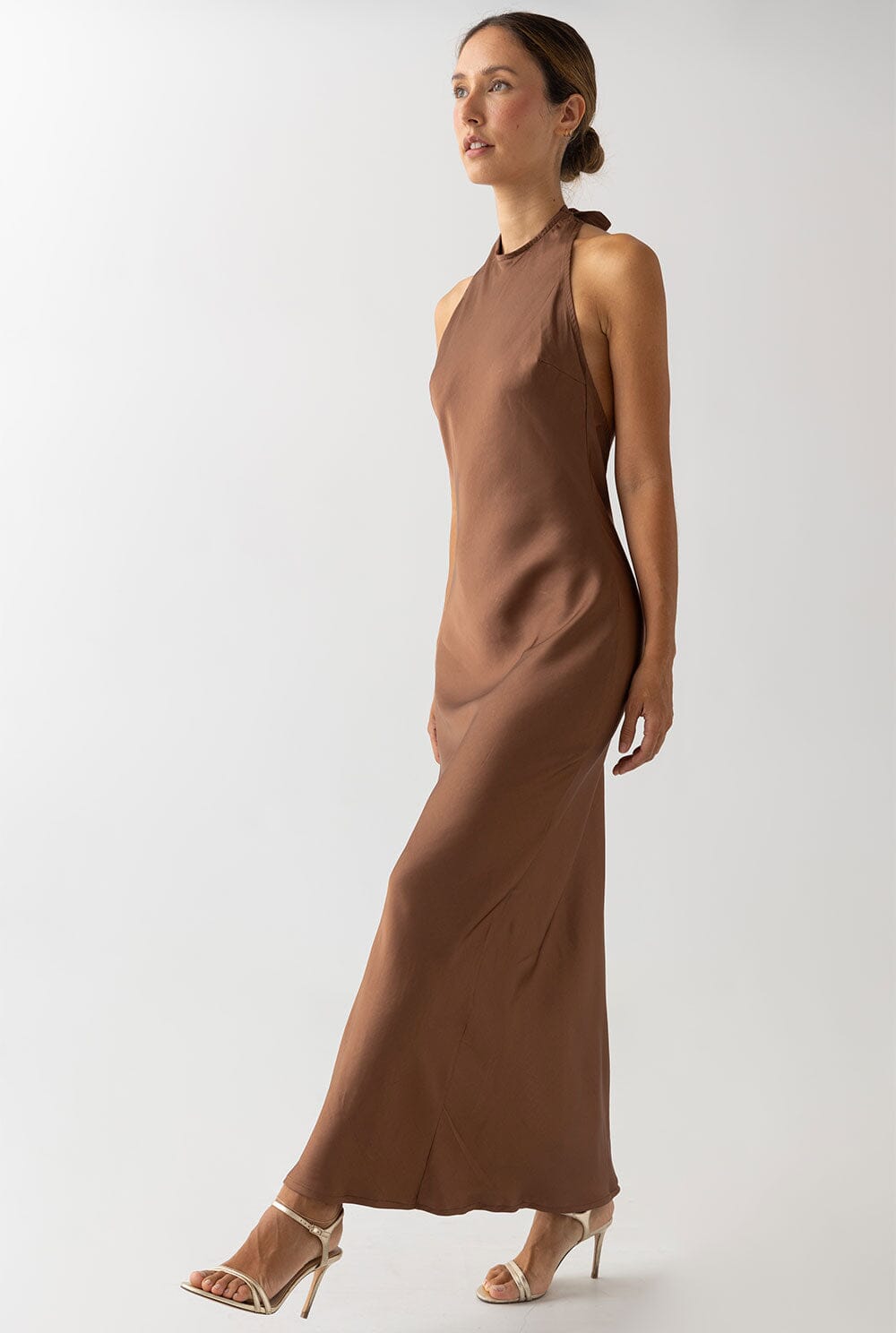 HALTER CHOCOLATE DRESS Dresses The Villã Concept 