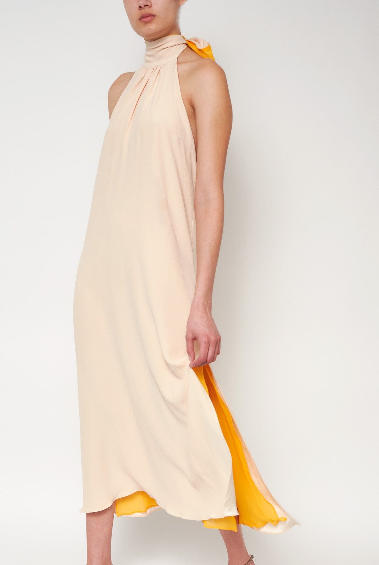 Halter Reversible Extra Long Cream/Yellow Dresses Atelier Aletheia 