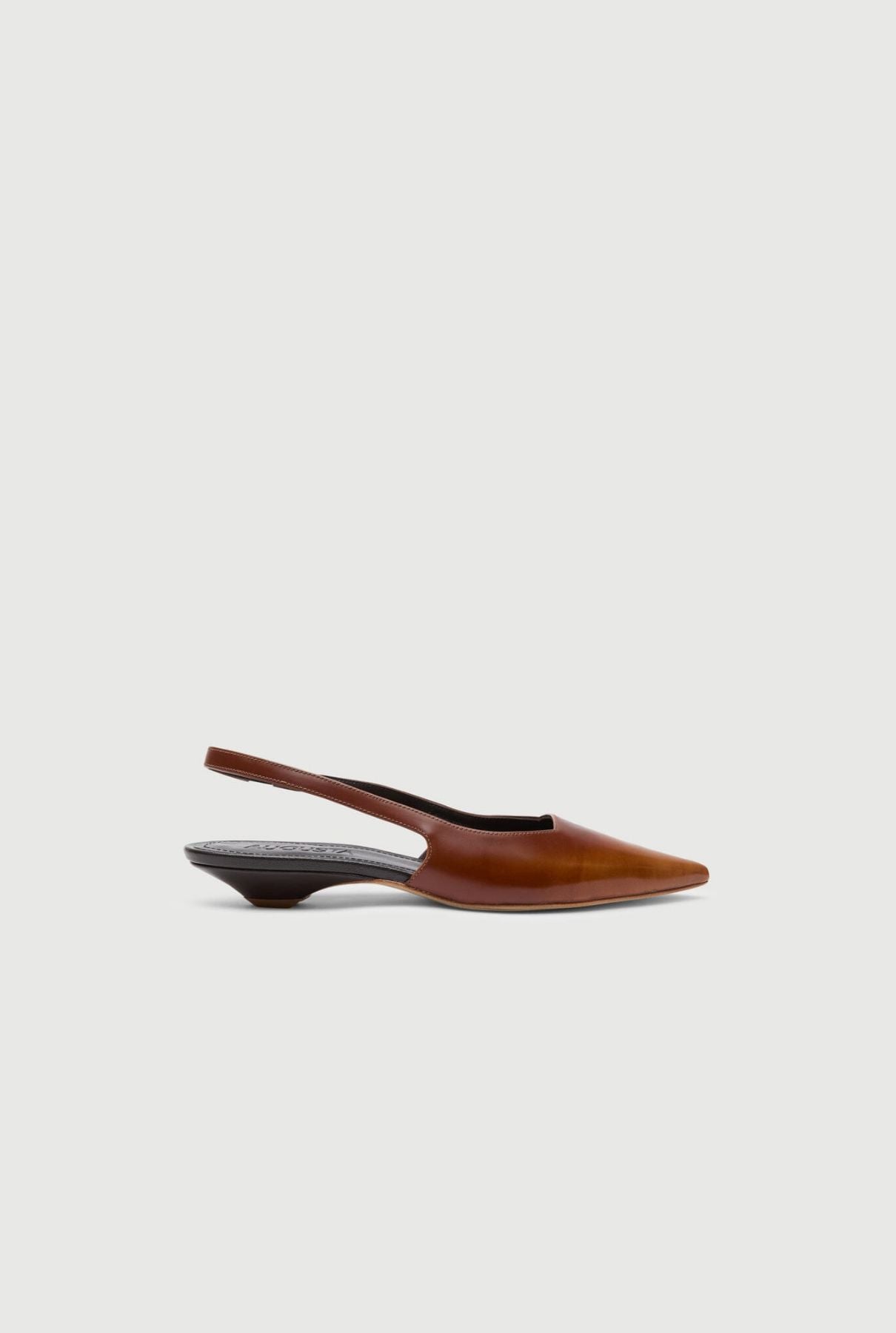 Harper Slingback Flats in Caramel Brushed Leather Flat shoes AUGUSTA 