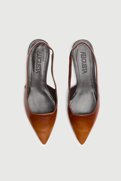 Harper Slingback Flats in Caramel Brushed Leather Harper AUGUSTA 