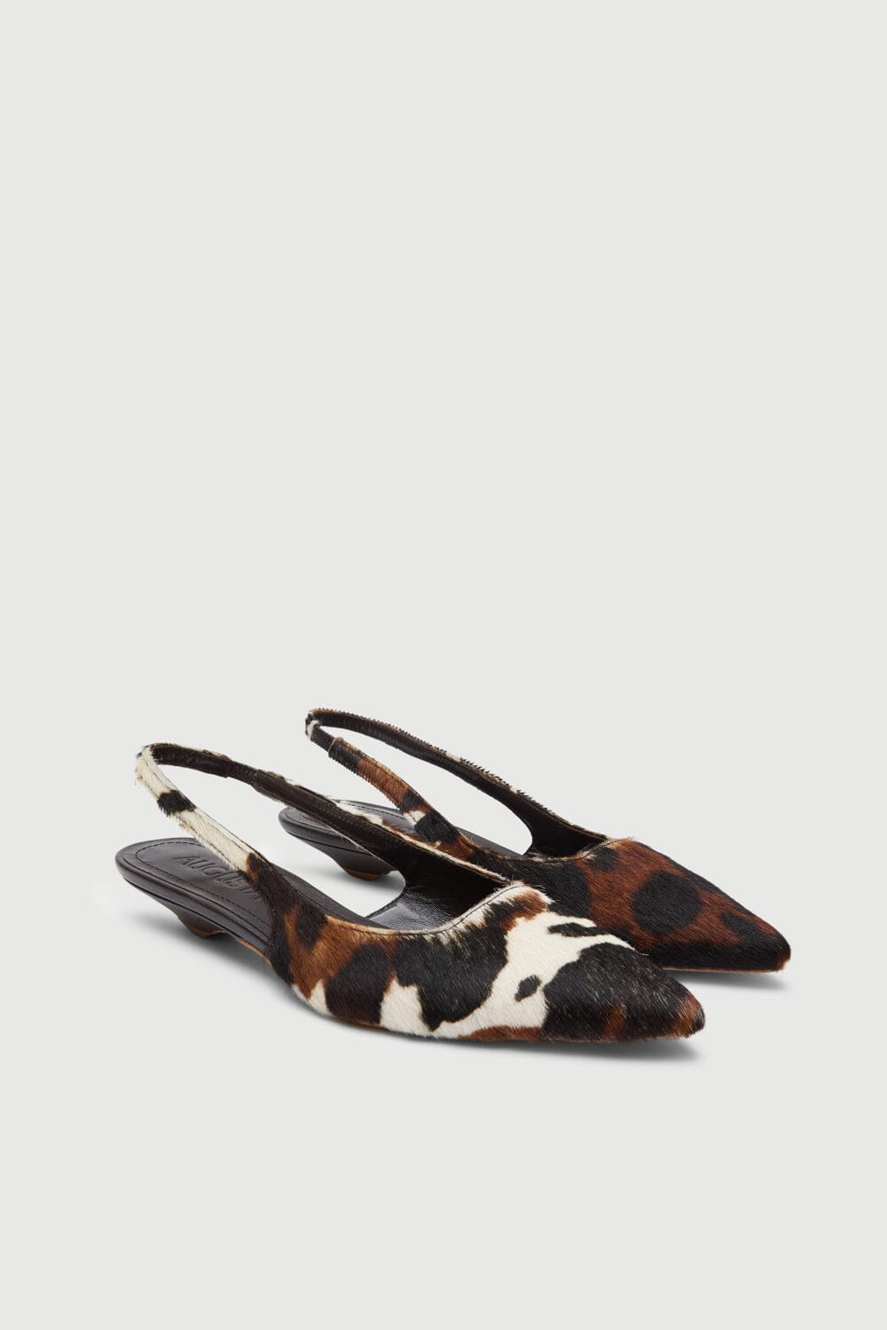Harper Slingback Flats in Dark Cow Calf Hair Flat shoes AUGUSTA 