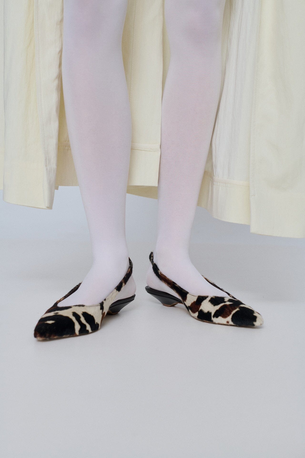 Harper Slingback Flats in Dark Cow Calf Hair Flat shoes AUGUSTA 