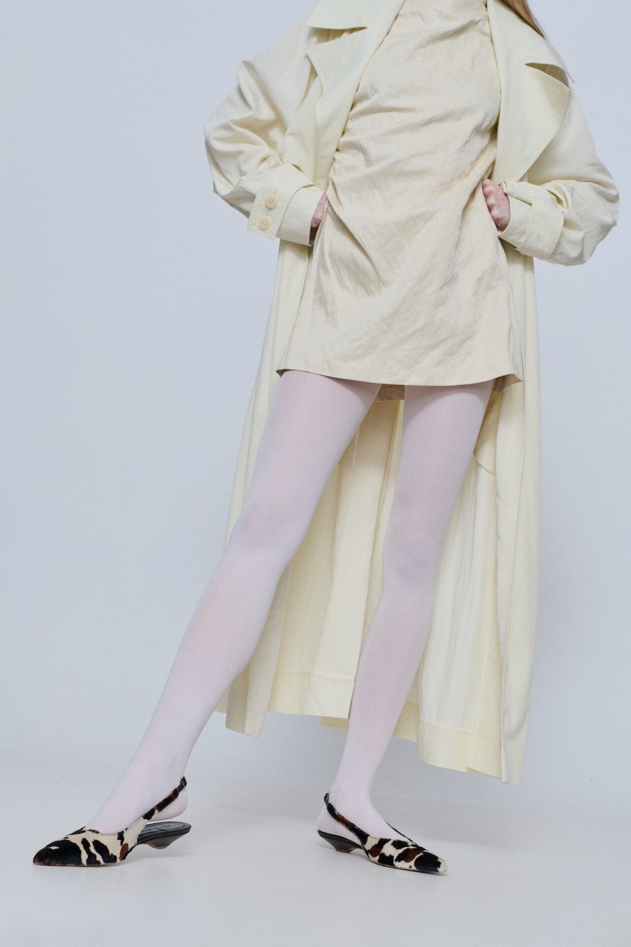 Harper Slingback Flats in Dark Cow Calf Hair Flat shoes AUGUSTA 