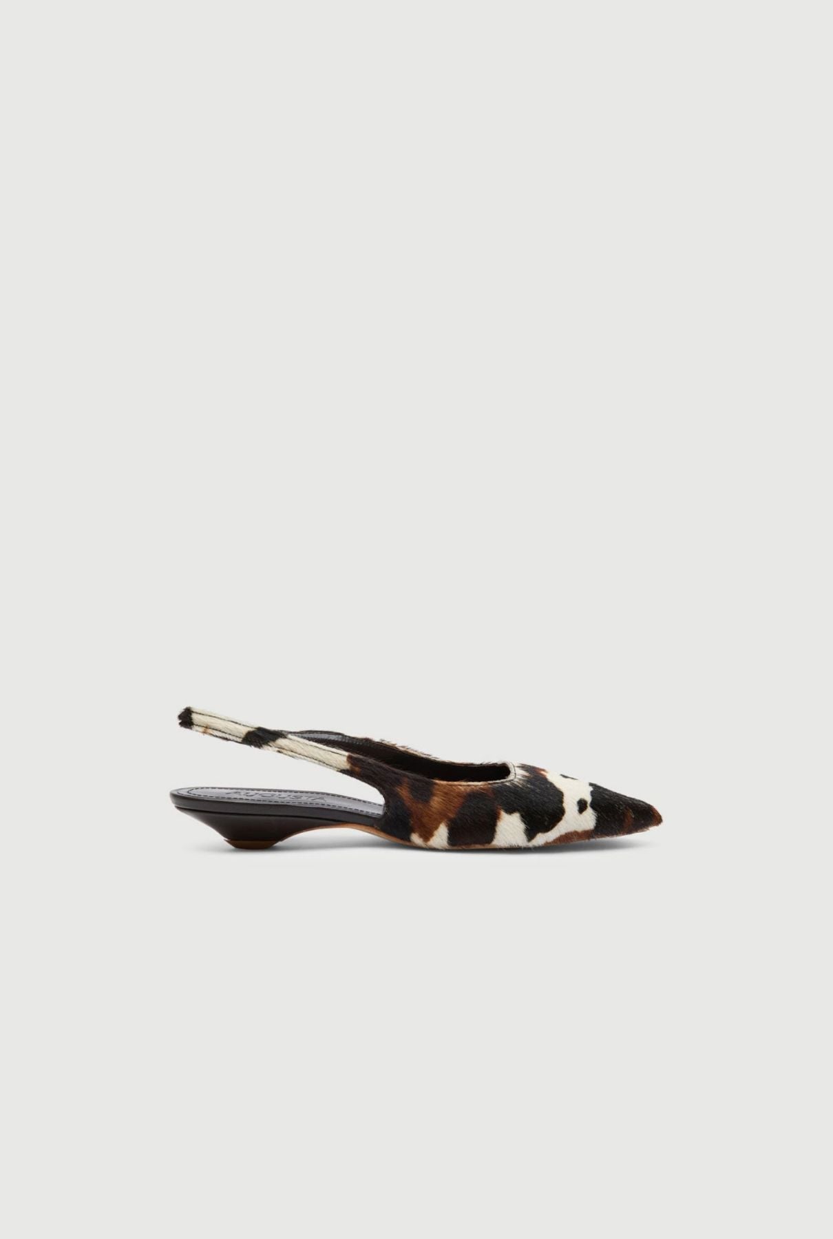 Harper Slingback Flats in Dark Cow Calf Hair Flat shoes AUGUSTA 