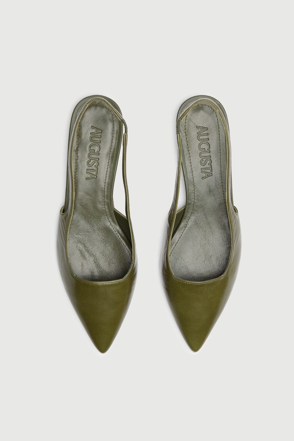 Harper Slingback Flats in Khaki Leather Harper AUGUSTA 