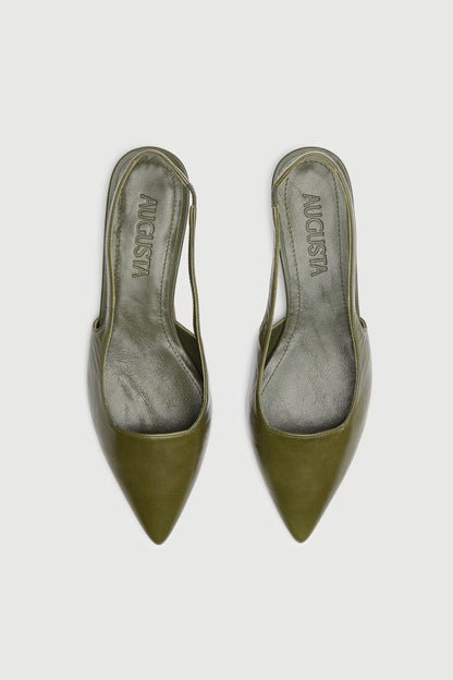 Harper Slingback Flats in Khaki Leather Harper AUGUSTA 