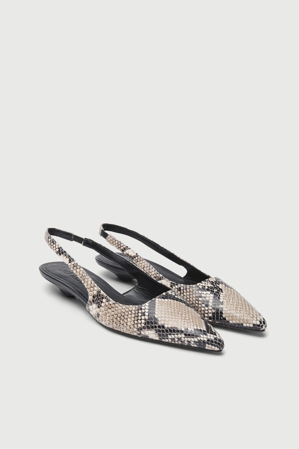 Harper Slingback Flats in Snake Print Leather Flat shoes AUGUSTA 