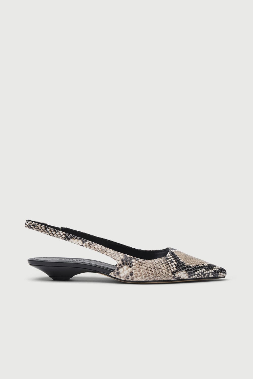 Harper Slingback Flats in Snake Print Leather Flat shoes AUGUSTA 