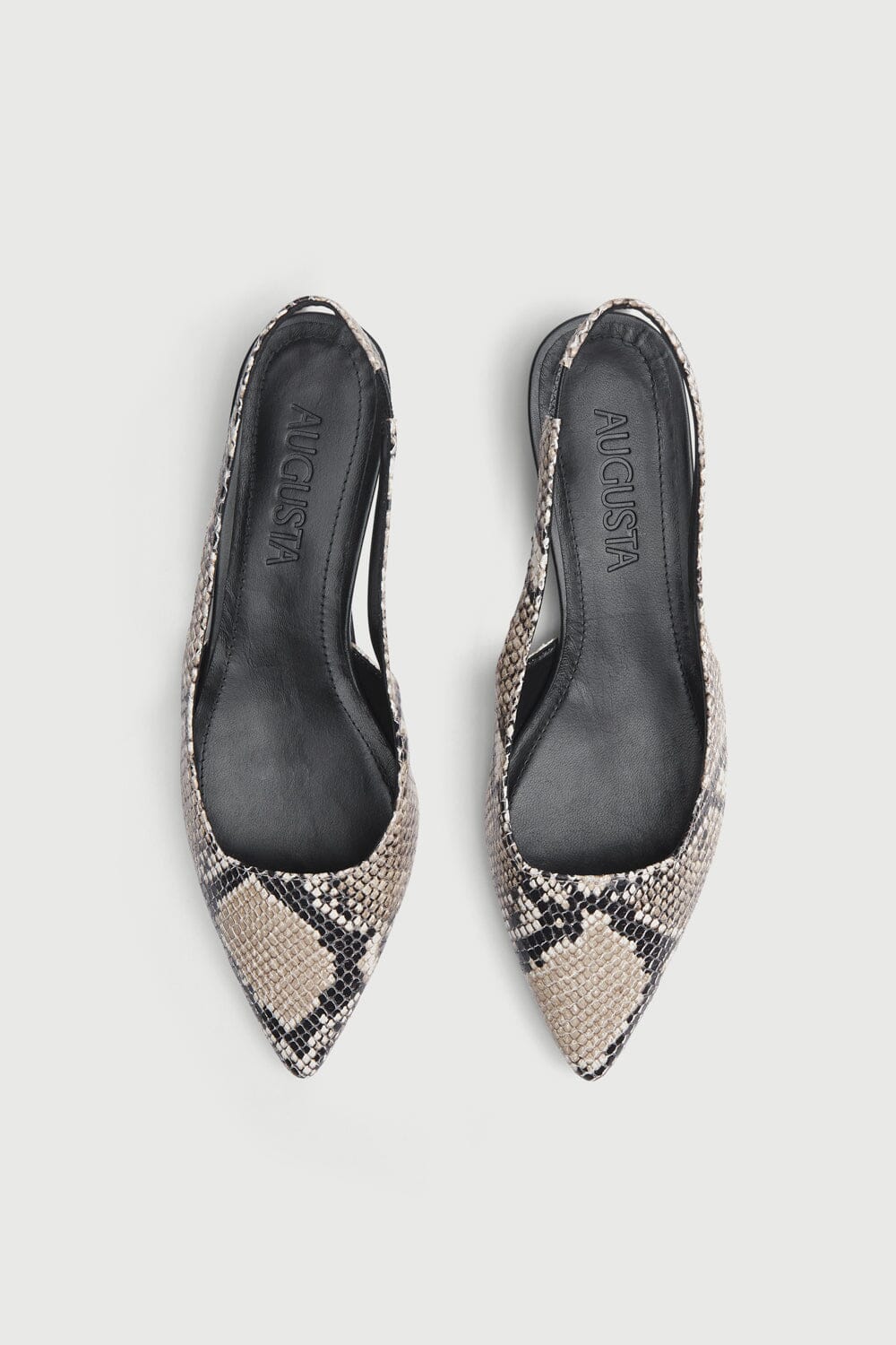 Harper Slingback Flats in Snake Print Leather Flat shoes AUGUSTA 