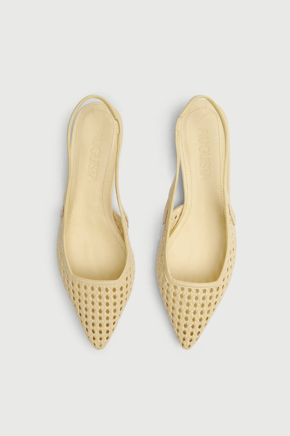 Harper Slingback Flats in Vanilla Woven Leather Flat shoes AUGUSTA 
