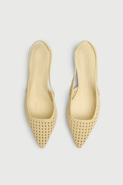 Harper Slingback Flats in Vanilla Woven Leather Flat shoes AUGUSTA 